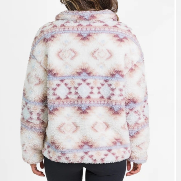 Western Print Sherpa Pullover, size:XL - Picture 2 of 7